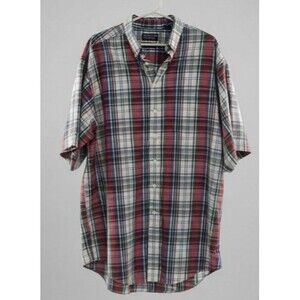 Roundtree & Yorke men's short-sleeve button-down plaid shirt,  Sz 1X Big